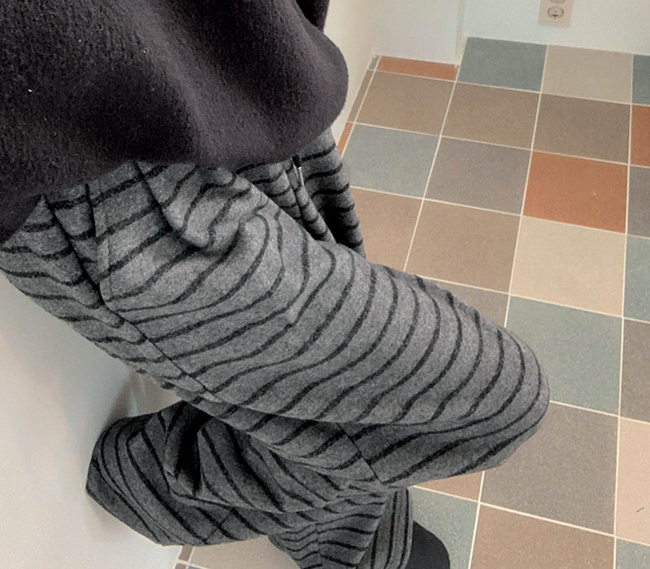 ピットダンガラミンク起毛バンディングワイドパンツ