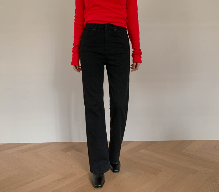 フォージェ起毛デニムバンディングブーツカットパンツ