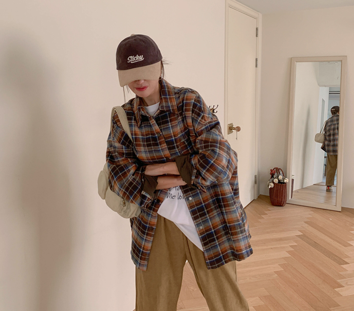 【男女共用】ワーナーキルティングチェックシャツシャツ