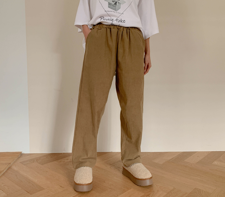 ダインコーデュロイ起毛バンディング排気パンツ