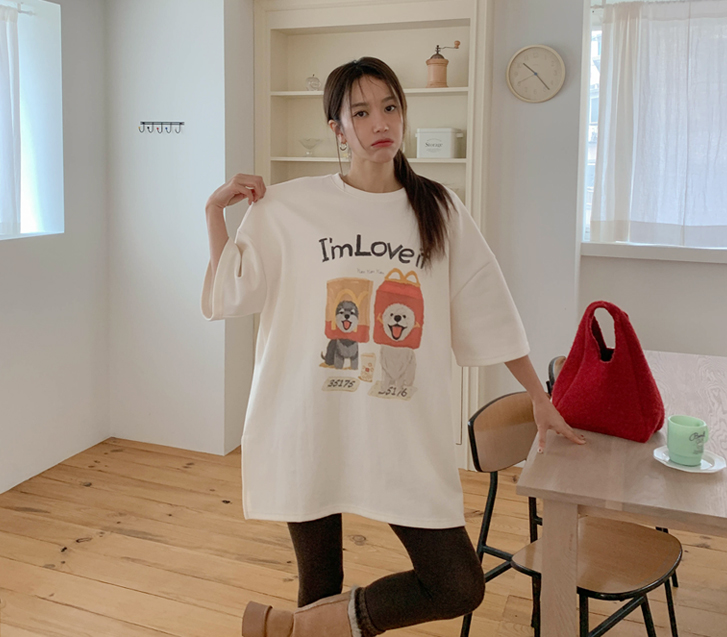 ラブイットナソムトイム半そでロングTシャツ