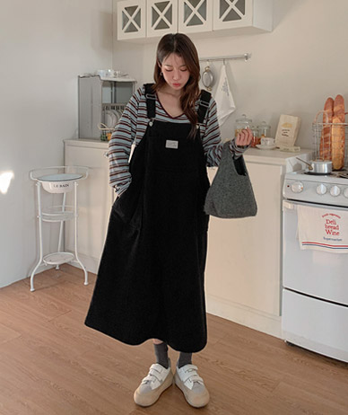 コードコーデュロイつりロングワンピース