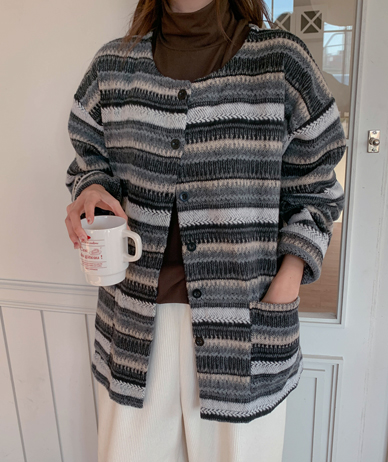 [男女共用]モノパタンニットカーディガン