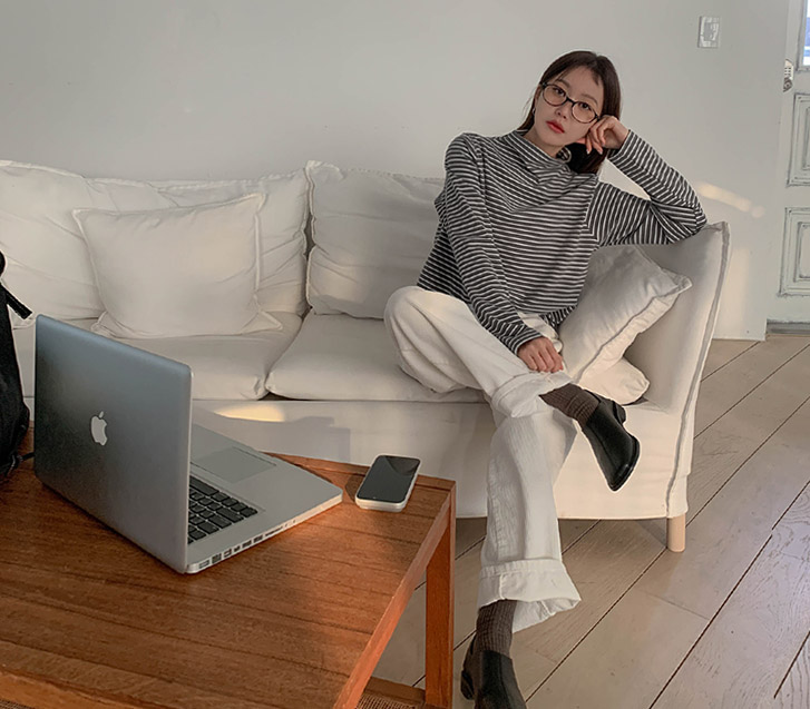 ポポヤンギモダンガラポロ長袖Tシャツ