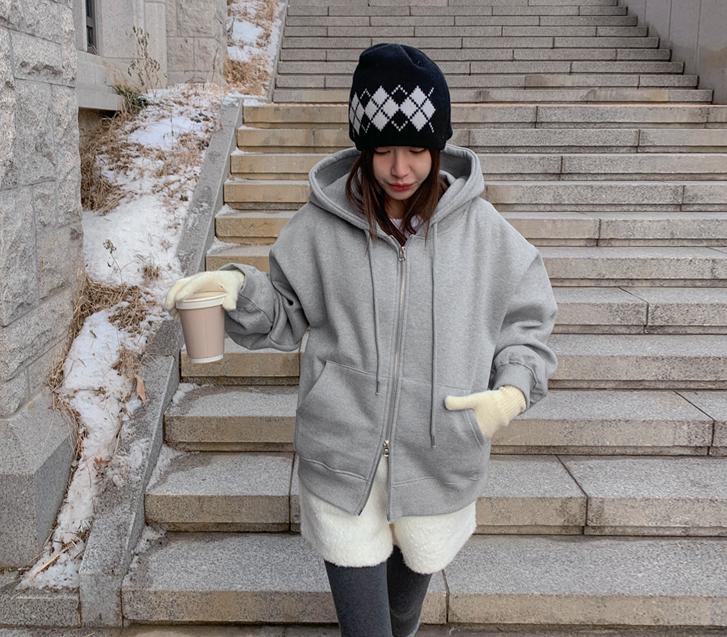 イージー起毛 ツウェー フードジップアップ