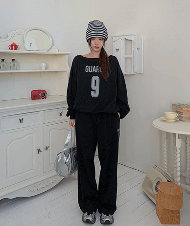 ガード汚染オフショルダートレーナートレーニングセット