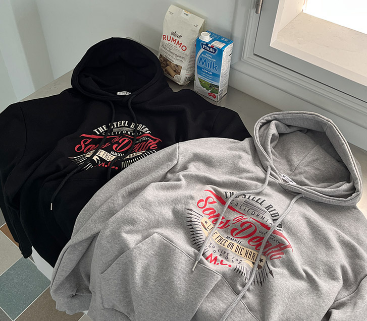 【男女共用】スチールナ塩チューリオーバーフィットフードティーシャツ