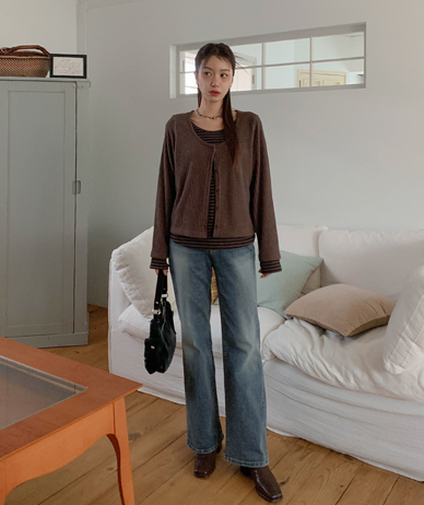 ケツデニムバンディングブーツカットパンツ