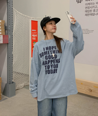 スチールナ塩ピグメント長袖ロングTシャツ