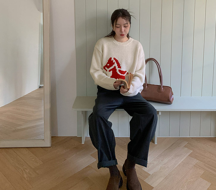 カーブドワイドコットンバンディング排気パンツ