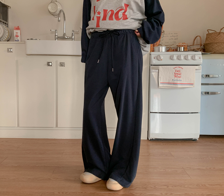 リーソンサイドピンタックワイドトレーニングパンツ（ショット/基本/ロングver）