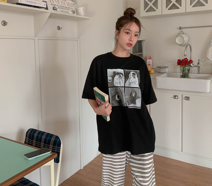 ビーグル子犬 ナソム半そで ロングTシャツ