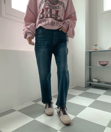 メリーデニムバンディング排気パンツ（ショット/基本/ロングver）