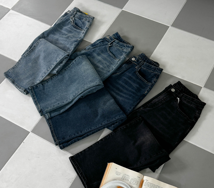 メリーデニムバンディング排気パンツ(ショット/基本/ロングver)