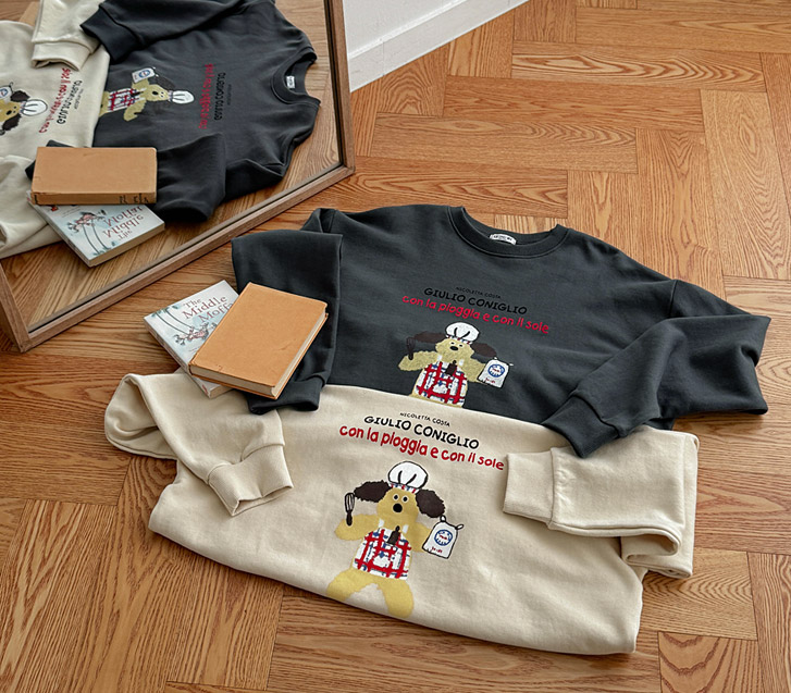 クッキングドッグ汚染オーバーフィットジューリートレーナー