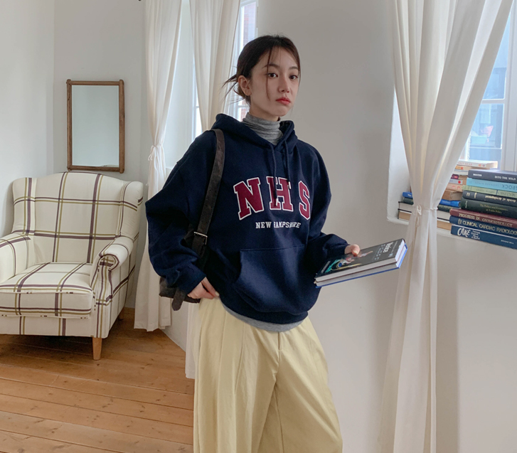 ニューハンプ刺繍パッチフードティーシャツ