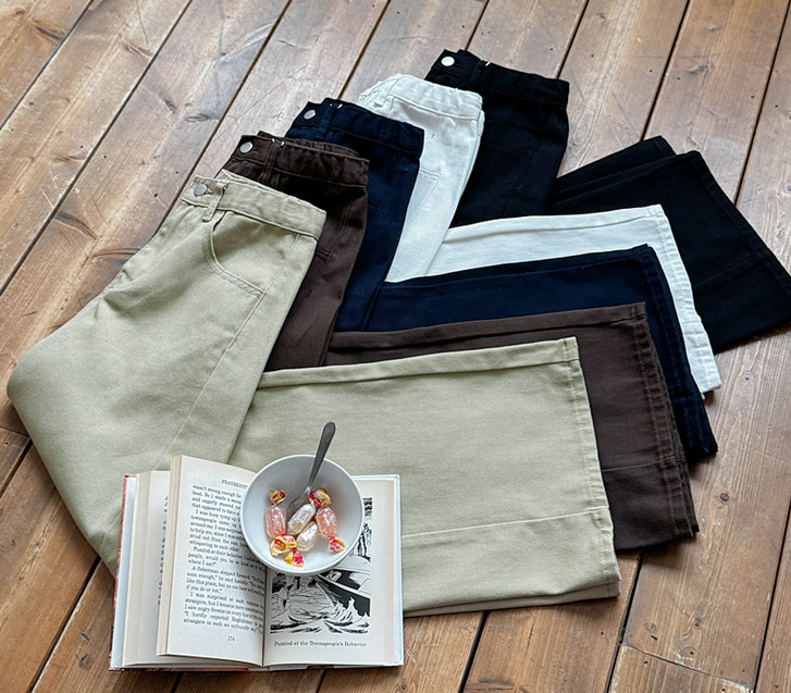 ガーレン斜線切開隠しバンディングワイドパンツ（ショット/基本/ロングver）