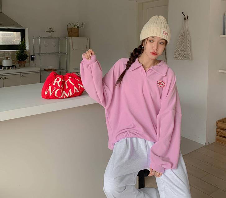 英語パッチカラーゴルジニットトレーナー