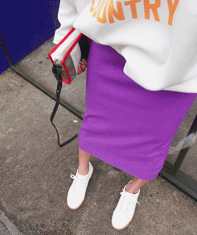 ラクルカラーゴルジバンディングスカート