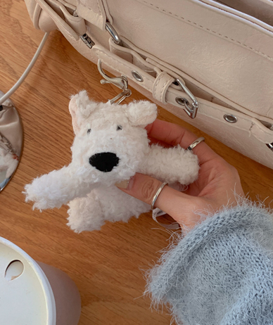 ホワイトパフィーキーリング