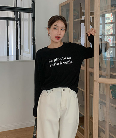 ルフリースレタリングゴルジ長袖Tシャツ