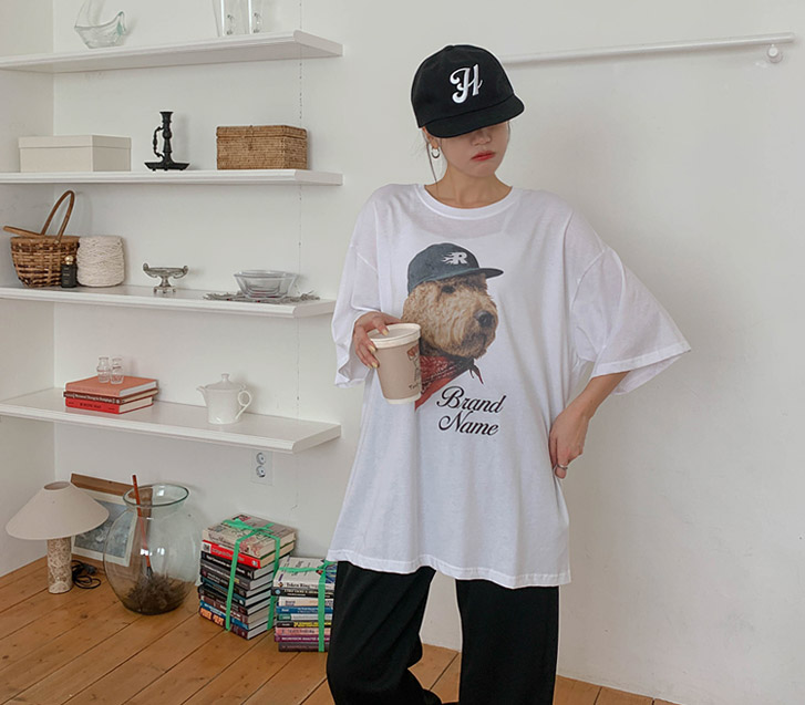 ドッグナ塩トイム半そでロングTシャツ