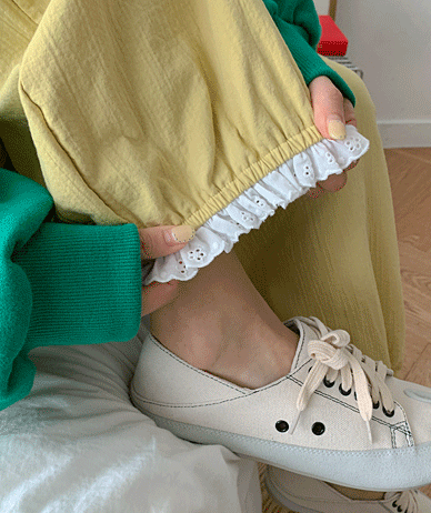 ティオリンクルレースバルーンワイドバギーパンツ