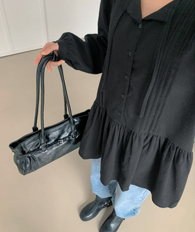 イブベビードルピンタックストラップミニワンピース