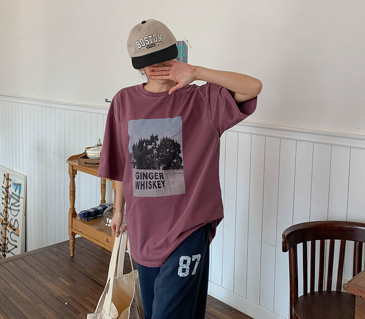 [男女共用]ジンジャーナ塩ピグメント半そでTシャツ