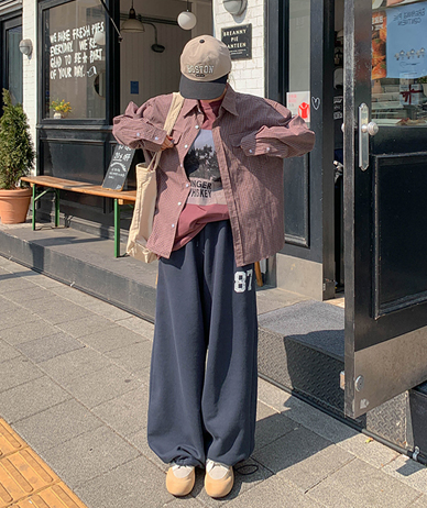 【男女共用】ポイエッセンシャルチェックシャツシャツ