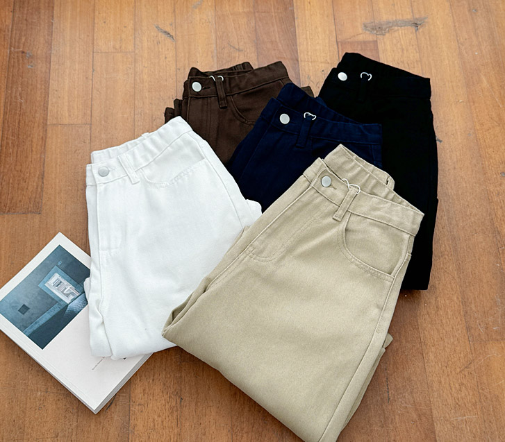 ブルココットンバンディングワイドパンツ（ショット/基本/ロングver）