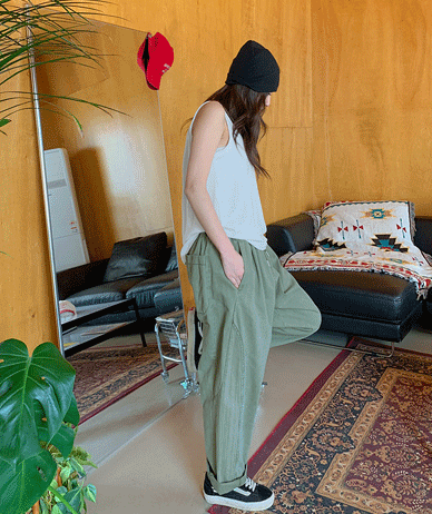 [男女共用]オートサイド切開ピグメントバンディング排気パンツ