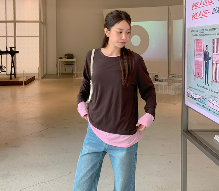 ポンド レイヤード 長袖ティーシャツ