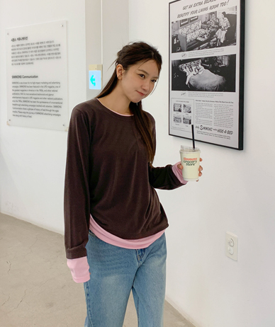 ポンド レイヤード 長袖ティーシャツ