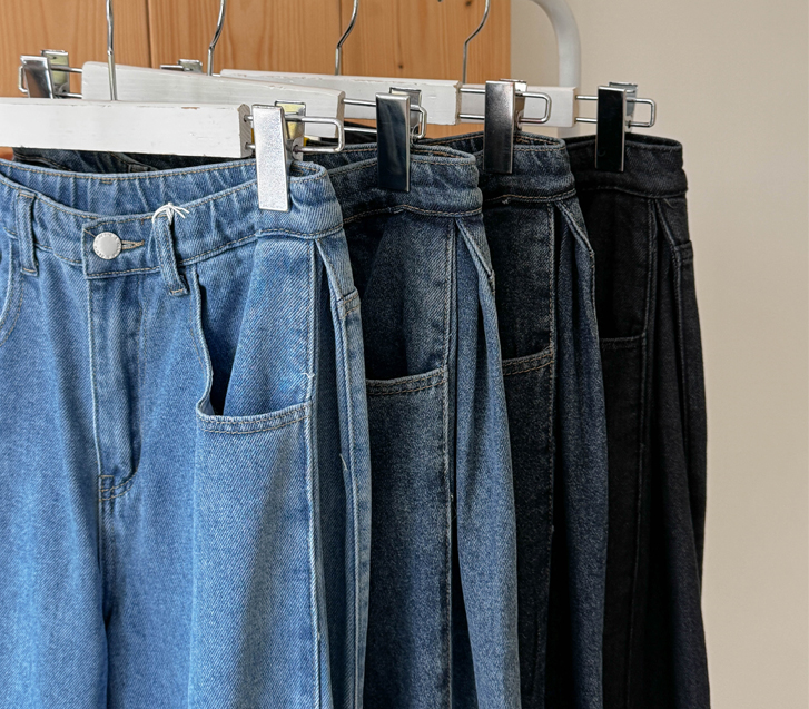 ダーズリオセルサイドフォールディングスナップボタンデニムワイドパンツ（ショット/基本/ロングver）