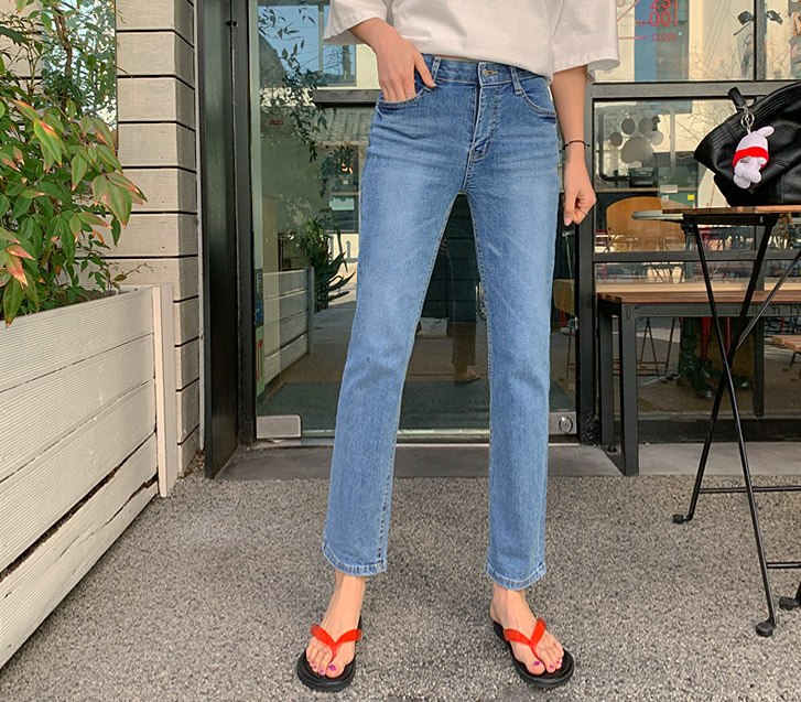 セイトンデニム隠しバンディング日付フィットパンツ