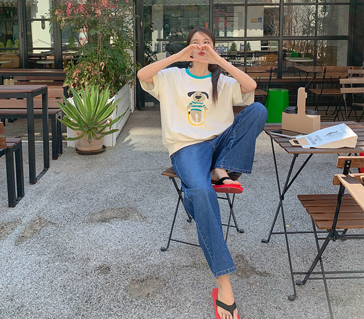 ヌートデニムバンディングワイドパンツ