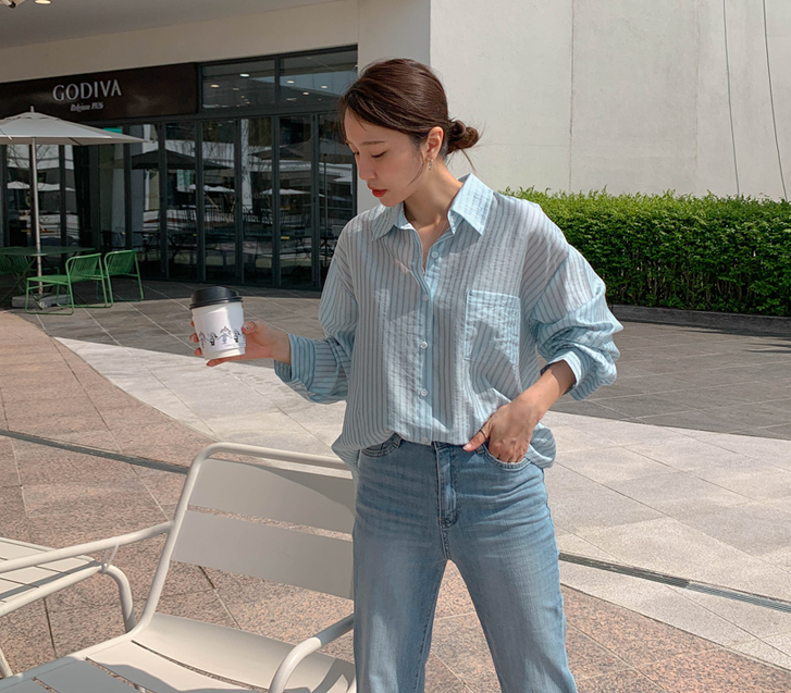 オブジェテンセルストライプシャツシャツ