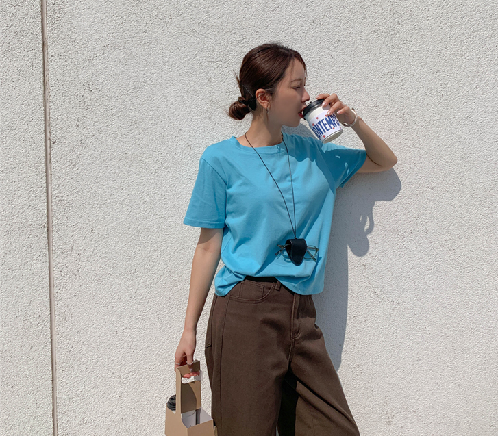 ビビモーダルセミクロップ半そでティーシャツ