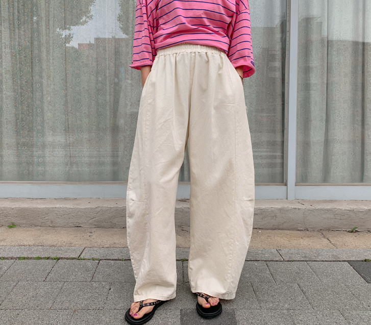 ジェーンバイオウォッシュバルーンバンディングワイドパンツ