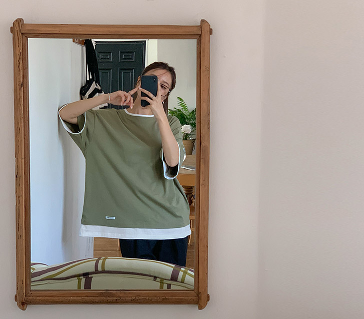 クッキーパッチレイヤードバクシーロングTシャツ