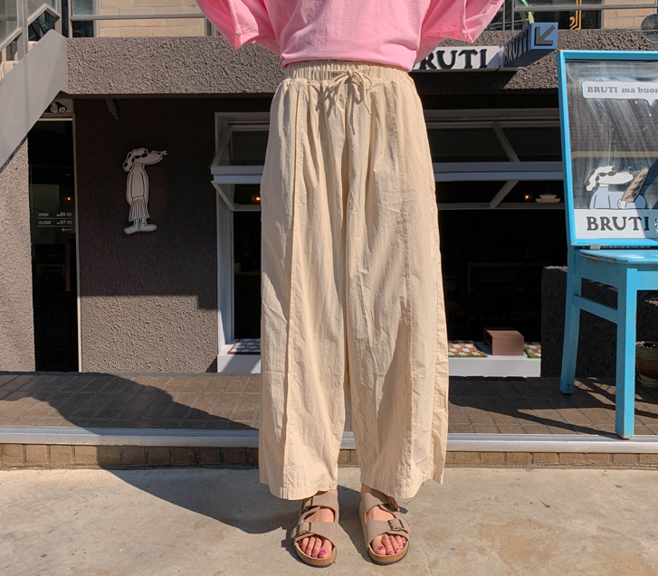 ドキバスラック切開バンディングワイド排気パンツ