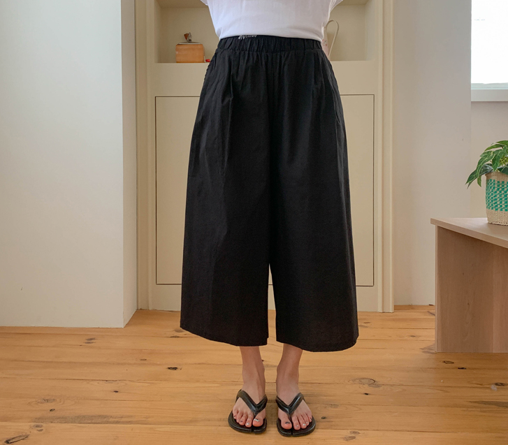 シュリングリネンパート8バンディングワイドパンツ
