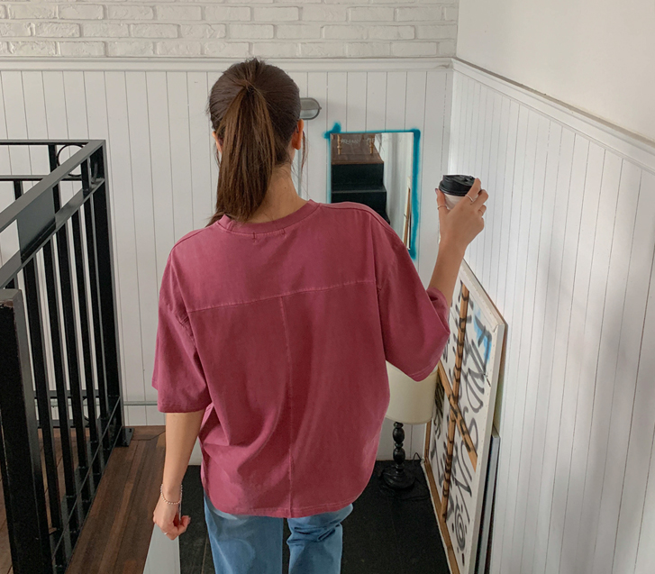 [男女共用]スモーキーピグメント切開半そでティーシャツ