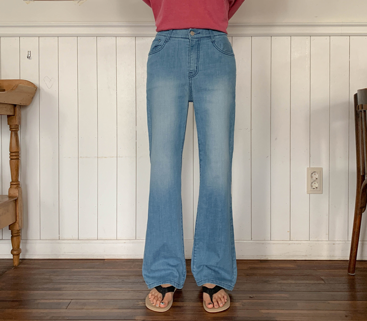 ワコデニムバンディングストレートセミワイドパンツ