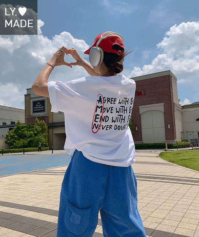 [男女共用]AMENレタリングオーバーフィット半そでTシャツ
