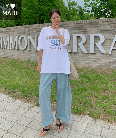 [男女共用]ファウンディッド90クラック汚染オーバーフィット半そでTシャツ