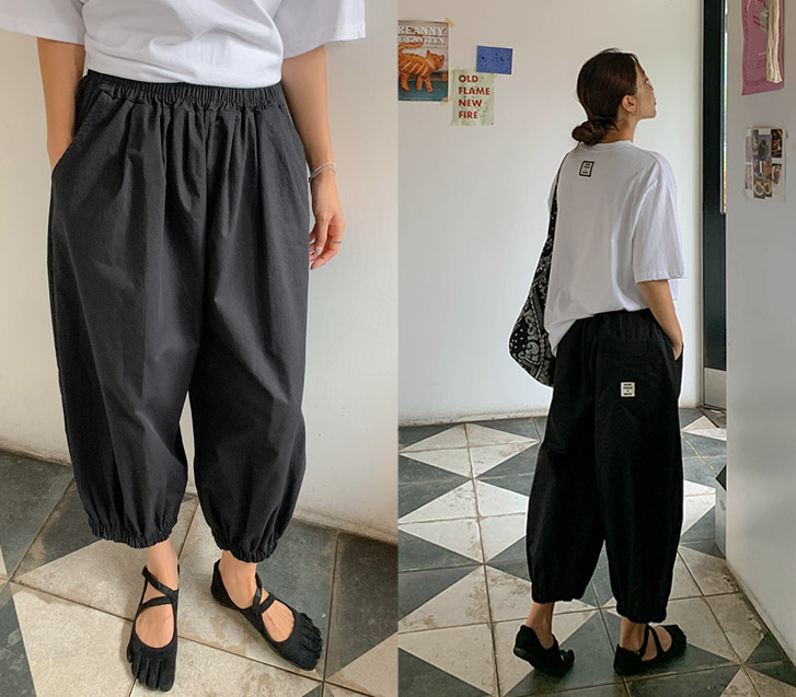 [企画セール10％]ジェントゥリーパンプキンピンタックパッチバンディング排気パンツ