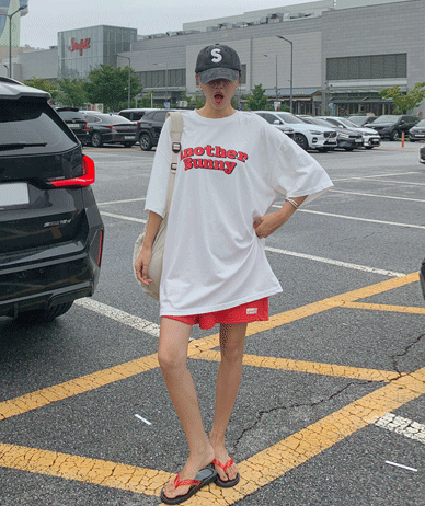 [男女共用]レビット捺染ピグメント半そでロングTシャツ