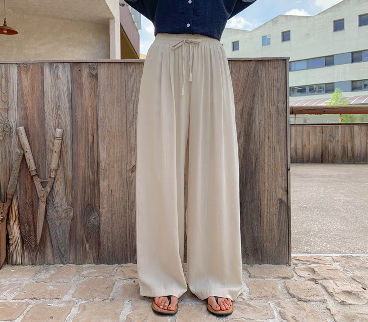 オニーピンタックリネンバンディングワイドパンツ